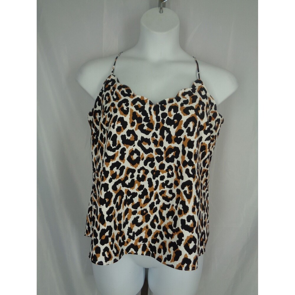 J Crew Factory Leopard Scallop Cami Top Size 12